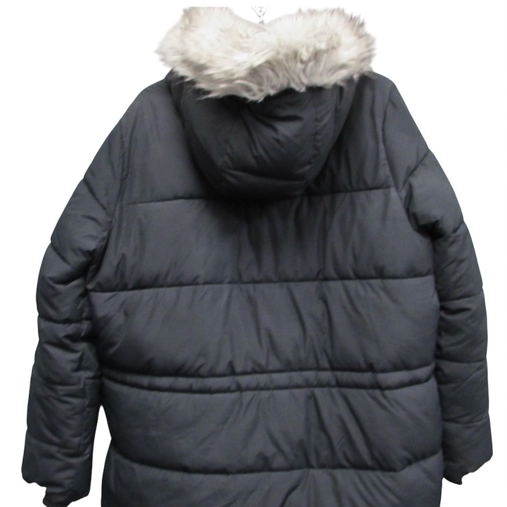 Hollister Charcoal Puffer Jacket with Faux Fur Trim - Picture 4 of 9